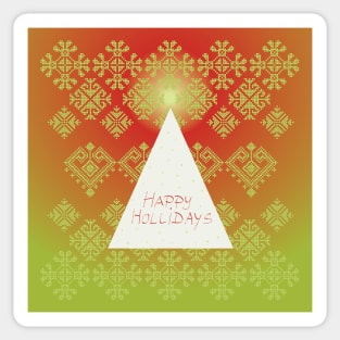Greeting folk art - Motif design - Christmas tree Sticker